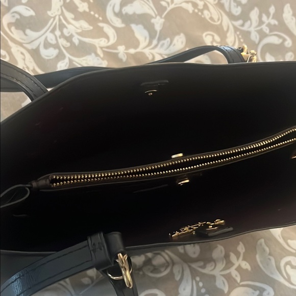 Coach Black Leather Handbag with Gold Details - Picture 3 of 5